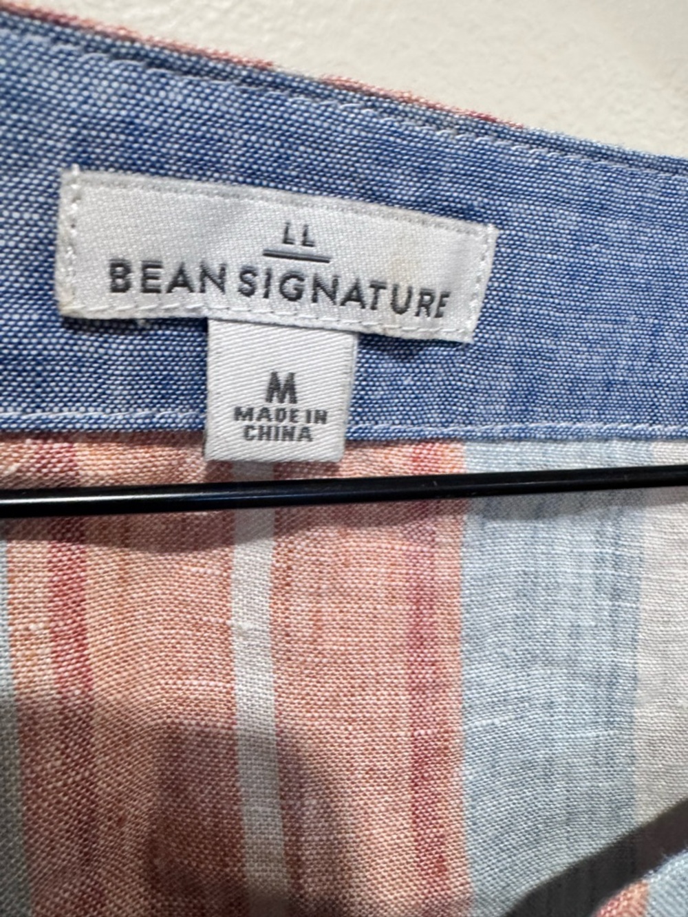 L.L. Bean Striped Tie-Front Blouse in Blue, Pink, Cream - Picture 3 of 5